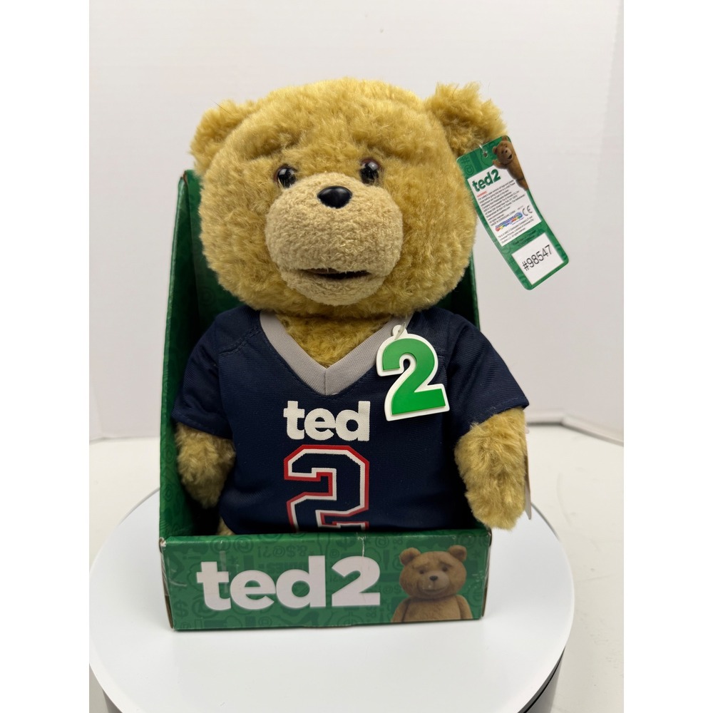 Ted 2 Talking Plush Bear Blue Jersey 11 Inch Explicit Language Jersey #98547 NIB